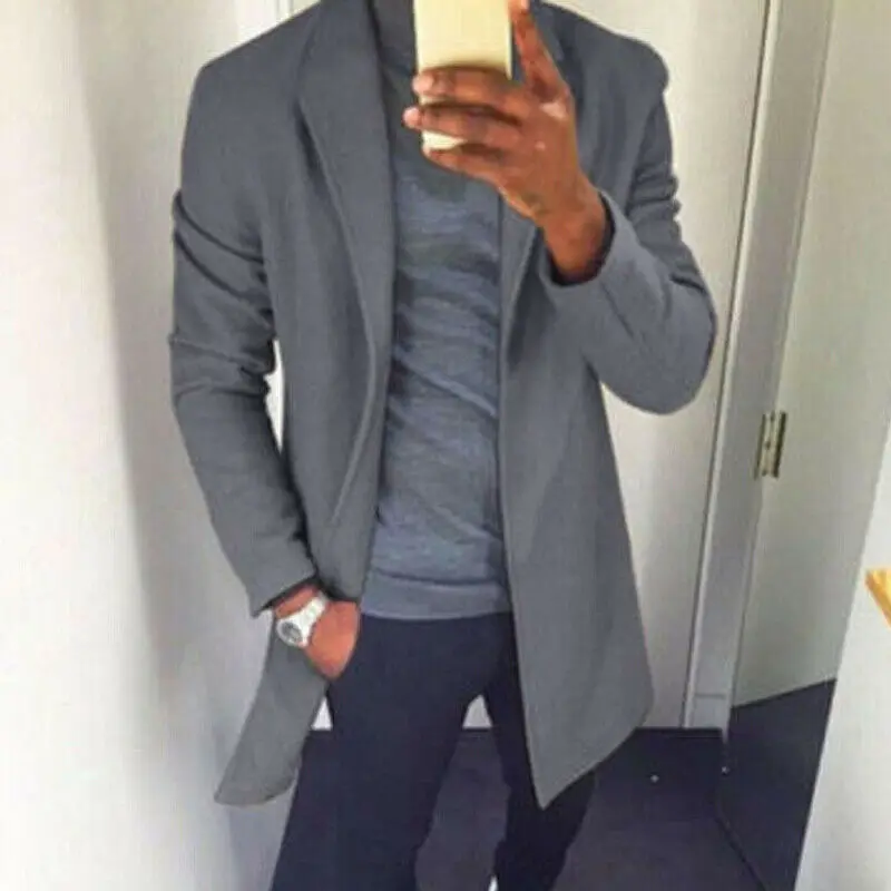 Тренч мужской теплый с карманами | Мужская одежда