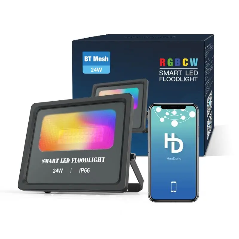 RGB светодиодный прожексветильник 24 Вт Bluetooth открытый умный 110 В 220 IP66