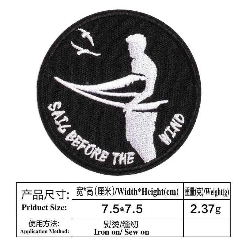 1-PCS-E-318 Черные и белые круглые нашивки для одежды, сделай сам, полоски, железные Аппликации, термонаклейки для одежды, круглые значки с вышивкой@ E - Цвет: 1-PCS-E-318