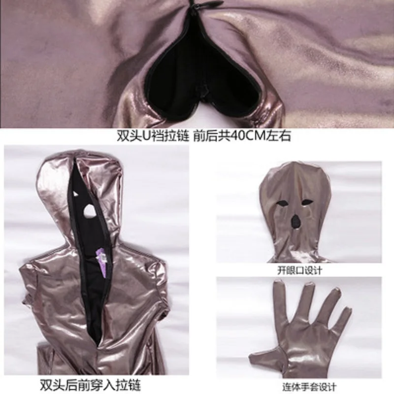 Женский комбинезон из искусственной кожи цельный на молнии для косплея боди с