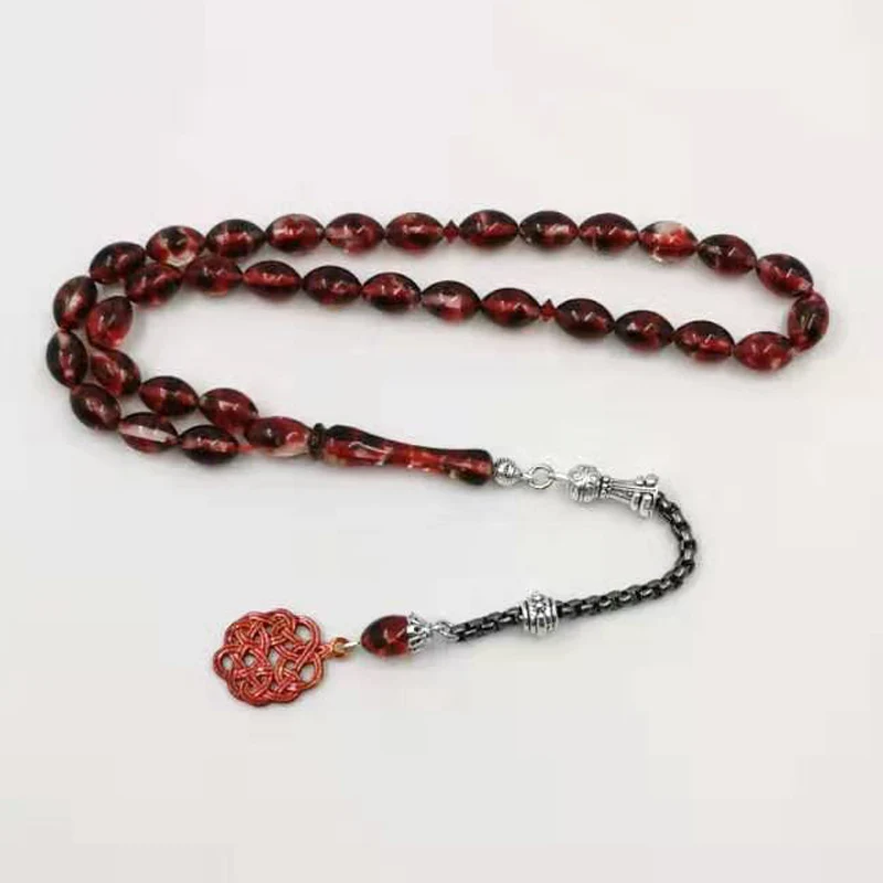 Специальный красный резиновый мужской браслет Tasbih 33 prayerbeads Исламский подарок для