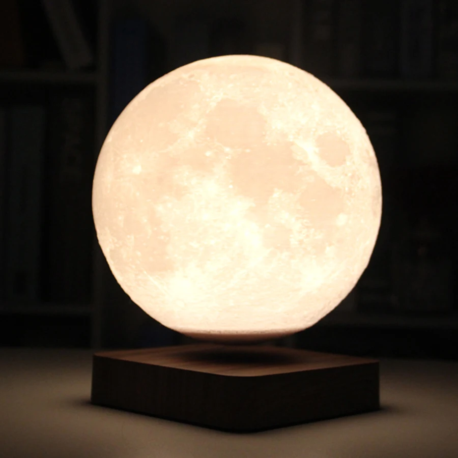 저렴한 뜨거운 판매 창조적인 3D 자기 부상 달 램프 밤 빛 15cm 회전 Led 달 부동 램프 홈 장식 휴일 선물