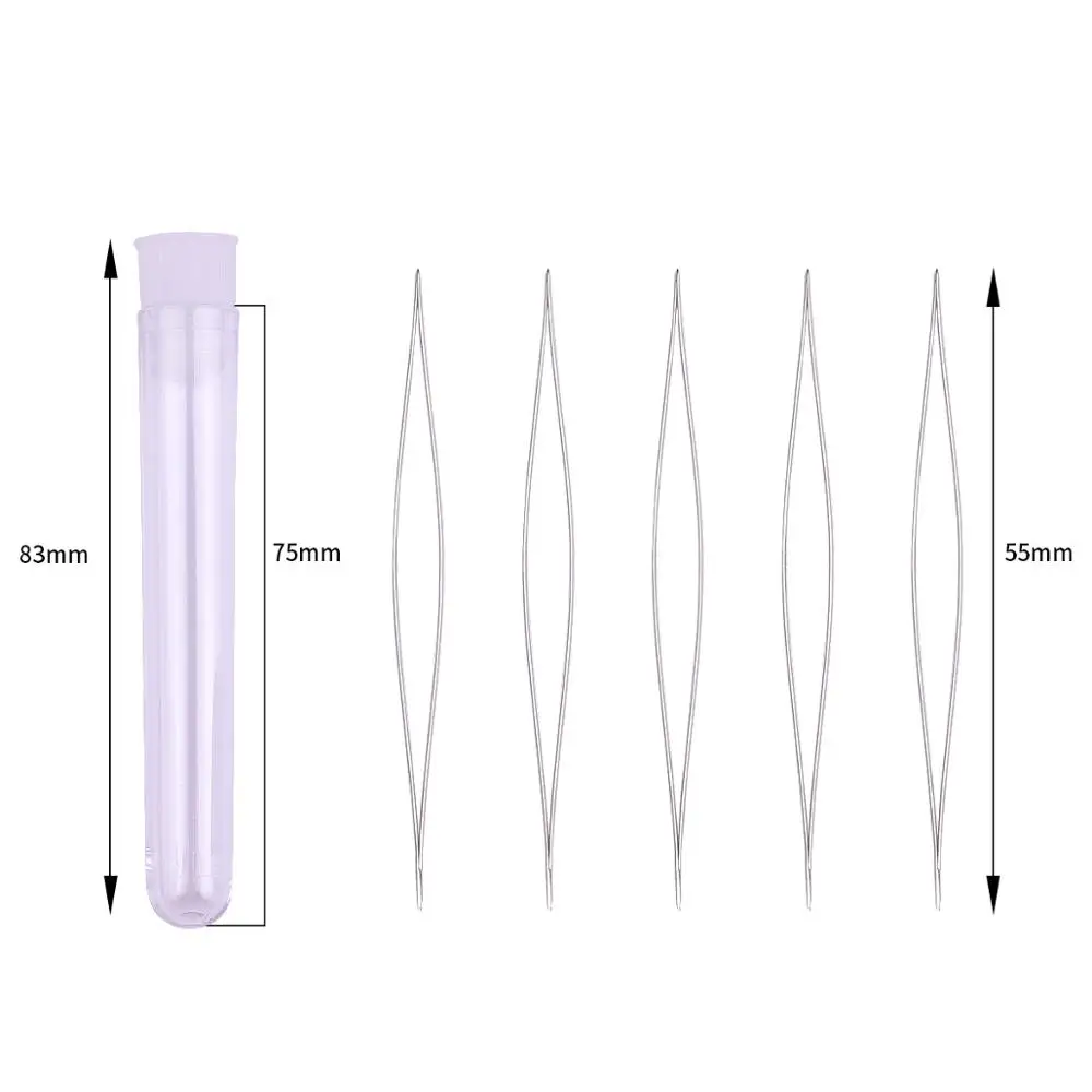 Иглы из нержавеющей стали для бисероплетения 5 шт. иглы с большим глазом ручного