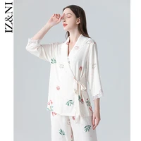 %e2%98%85iizzini 2021 female chun xia thin ice silk pajamas if chinese wind dan leaf with trousers leisurewear suit