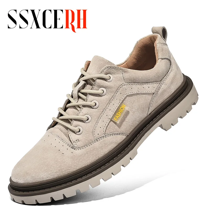 

Туфли мужские рабочие из натуральной кожи, классические, на плоской подошве, повседневные лоферы, платформа, Ретро стиль, удобная обувь для ...