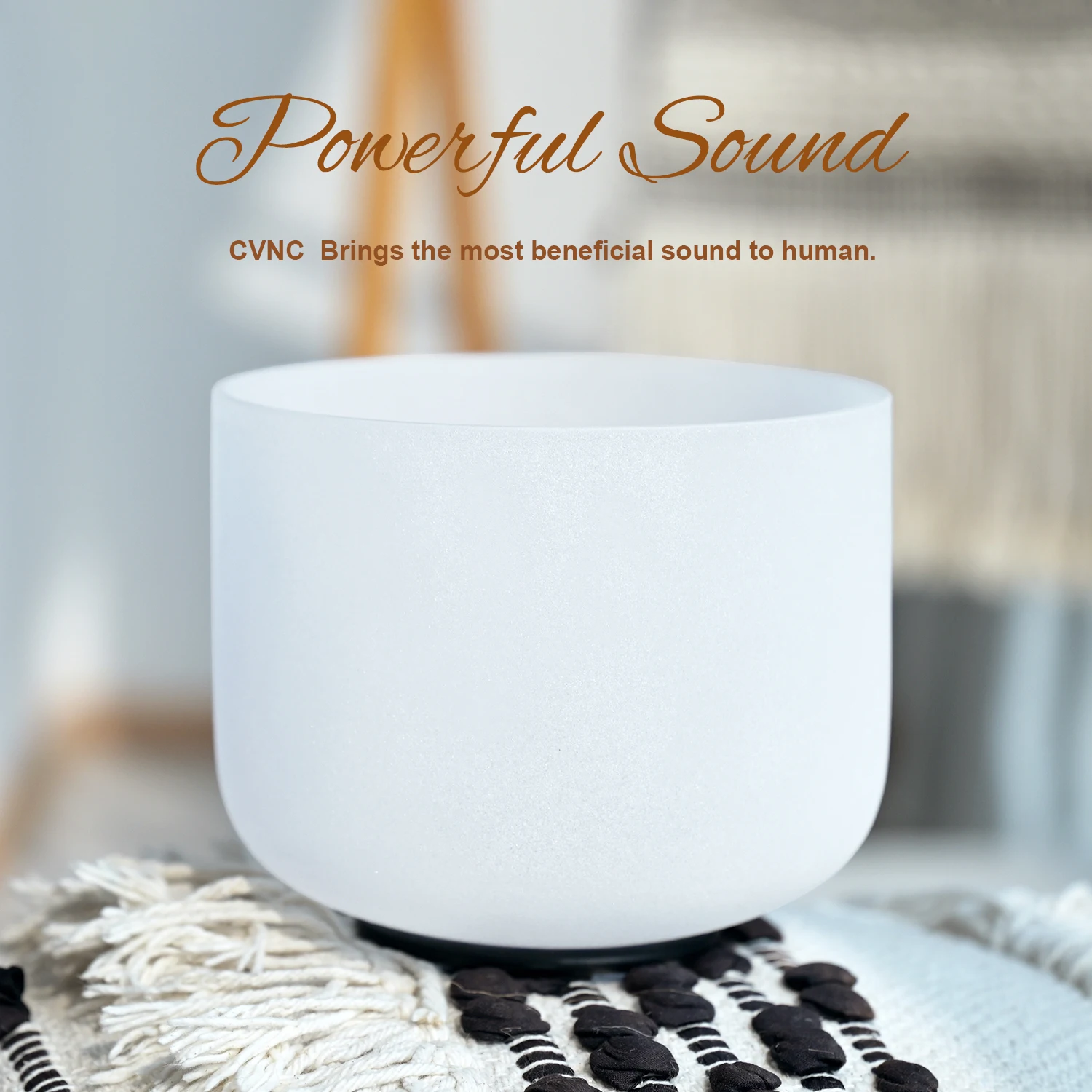 CVNC 10 Inch Chakra Frosted Quartz Crystal Singing Bowl for Healing CDEFGAB Note with Free Mallet & O-ring Carry Bag |