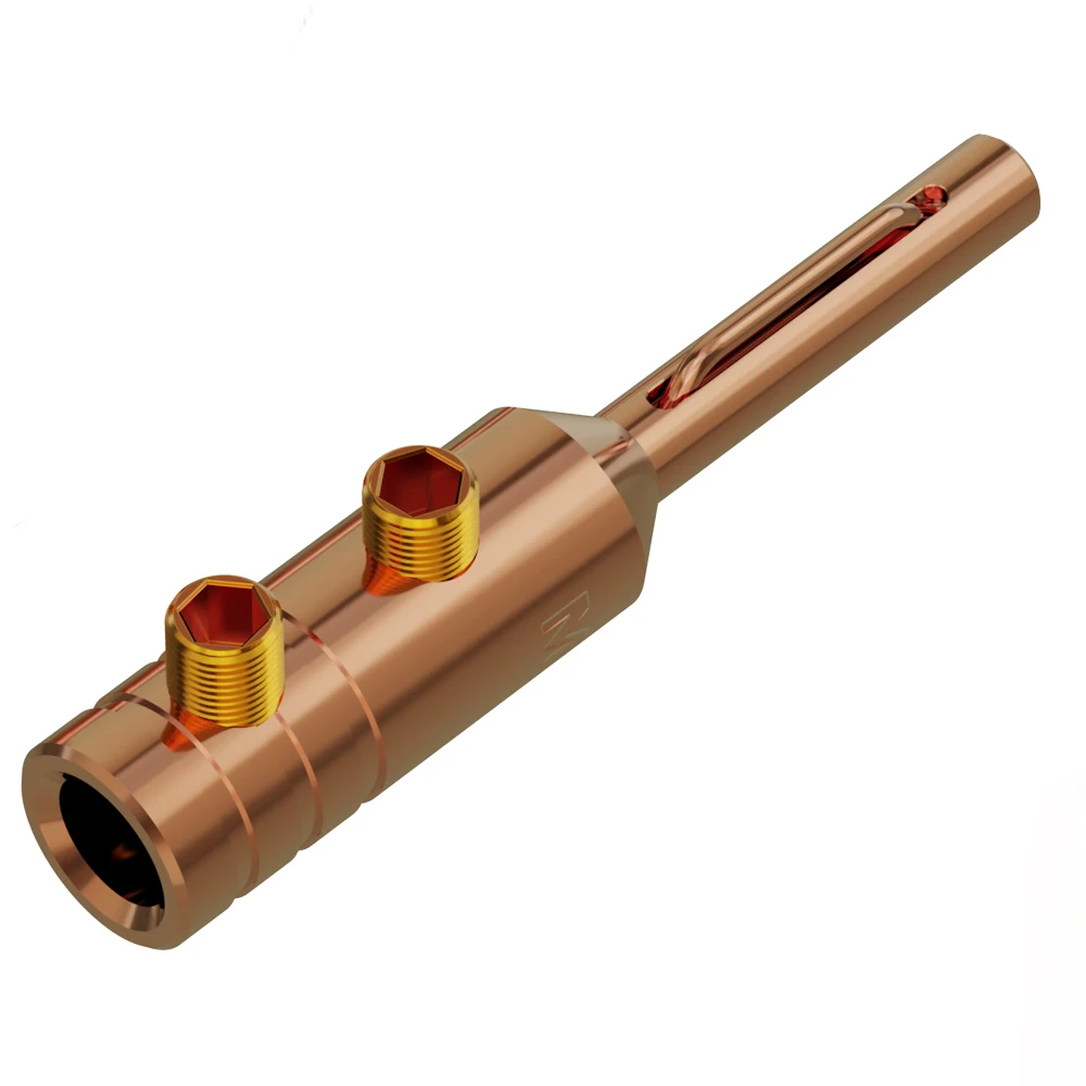 Monosaudio Lautsprecher-Anschluss aus reinem Kupfer, Bananenstecker, hochwertiger, vergoldeter/rhodinierter Adapter-Klemmenanschluss, 4 Stück – Detail 5