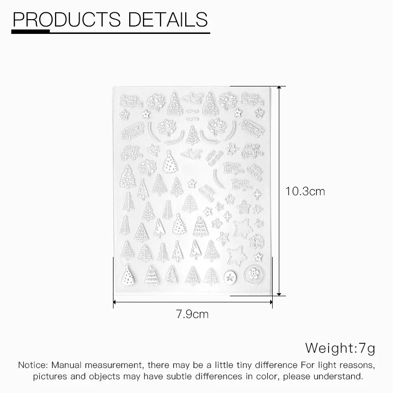 1 шт. Рождественская серия наклейки золотого и серебряного цвета для дизайна