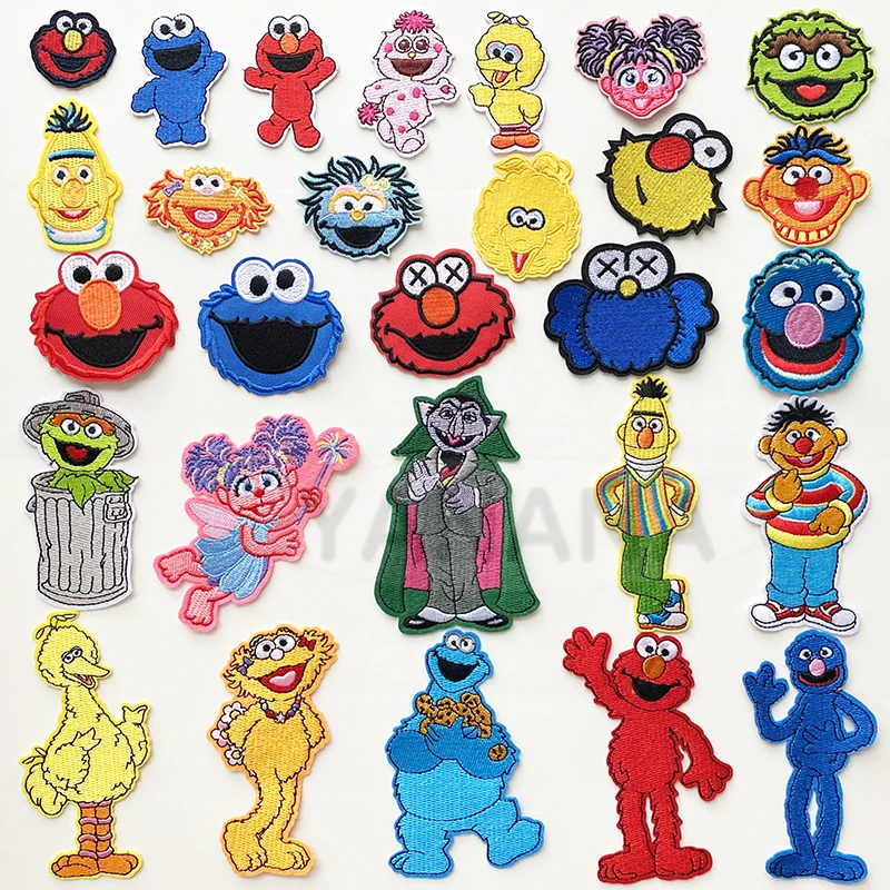 

Every kind of Lovely Muppet Babies Cartoon doll Smiling face portrait Iron on Embroidered clothes stickers DIY clothes