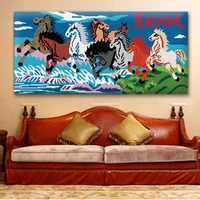 pulaqi horse galloping latch hook tapestry kits foamiran for needlework latch hook embroidery isolon in rolls living room crafts