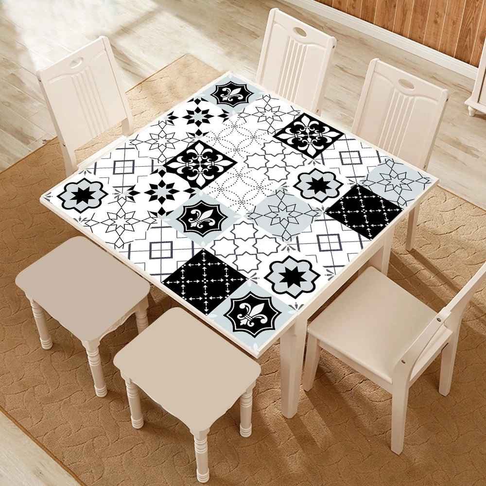 10pcs gray retro pattern tiles sticker matte surface hard wearing wall decals kitchen bathroom tile floor renovation diy sticker free global shipping