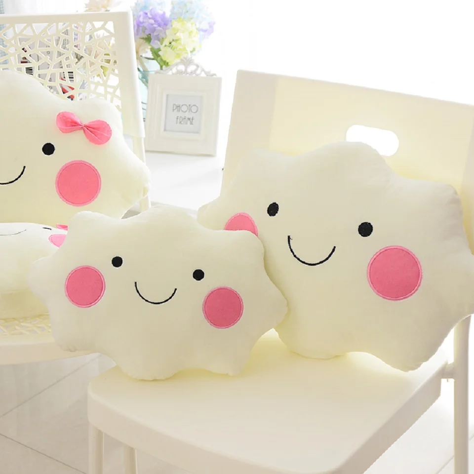 Распродажа, креативные персонажи из мультфильмов Kawaii, смайлик, бант, облако, хлопок, мягкая задняя подушка, подушка для сидения, плюшевая игрушка, Подушка для спины KZ12