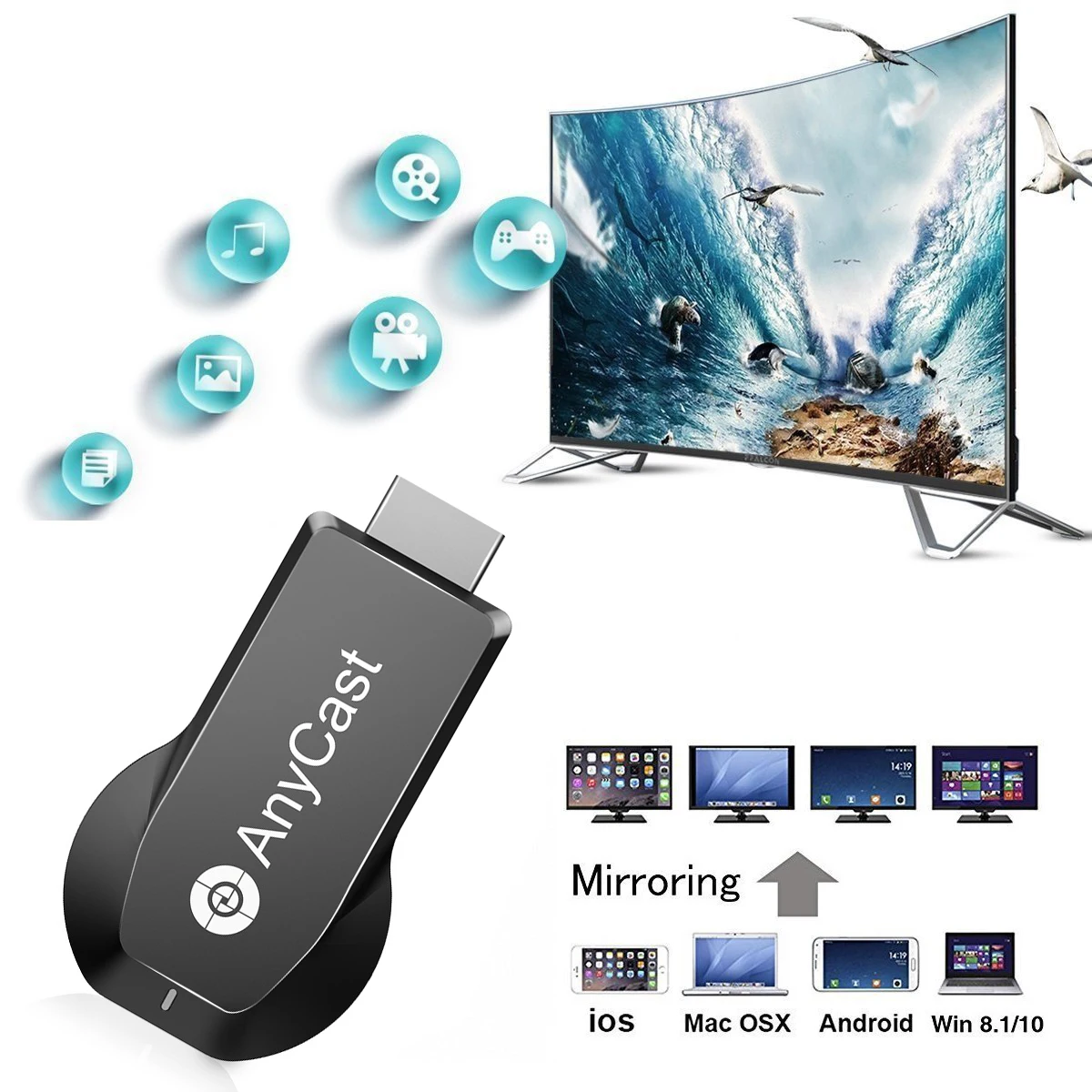 M100 4K HD 2,4G/5G WiFi двухчастотный беспроводной HDMI tv тот же приемник с экраном подходит для Apple tv Android tv Мобильный экран литой