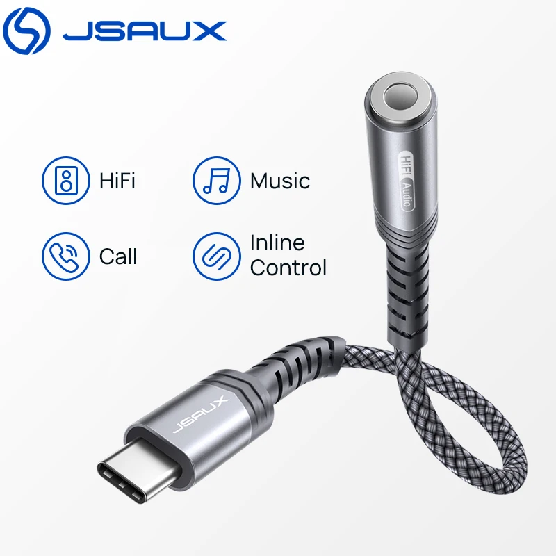 Переходник для наушников Jsaux с разъемом типа C 3 5 мм Usb на Aux аудиокабель Pixel 4 2 XL iPad