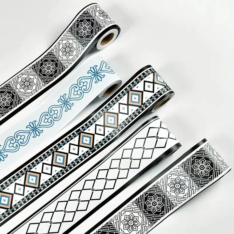 Виниловые самоклеящиеся обои водонепроницаемые линии талии черные кухонные