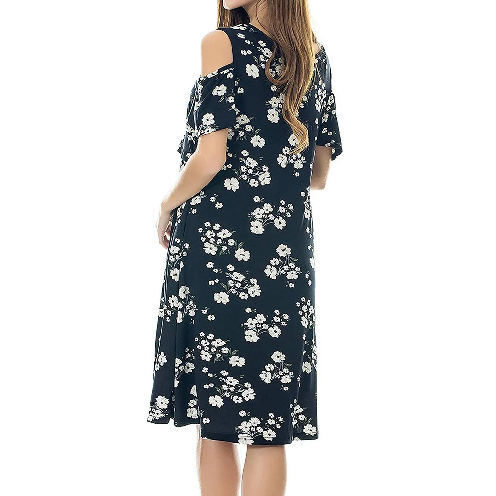 

2021 High Quality Women Pregnant Maternity Dresses Nursing Solid Breastfeeding Summer Maternity Dress