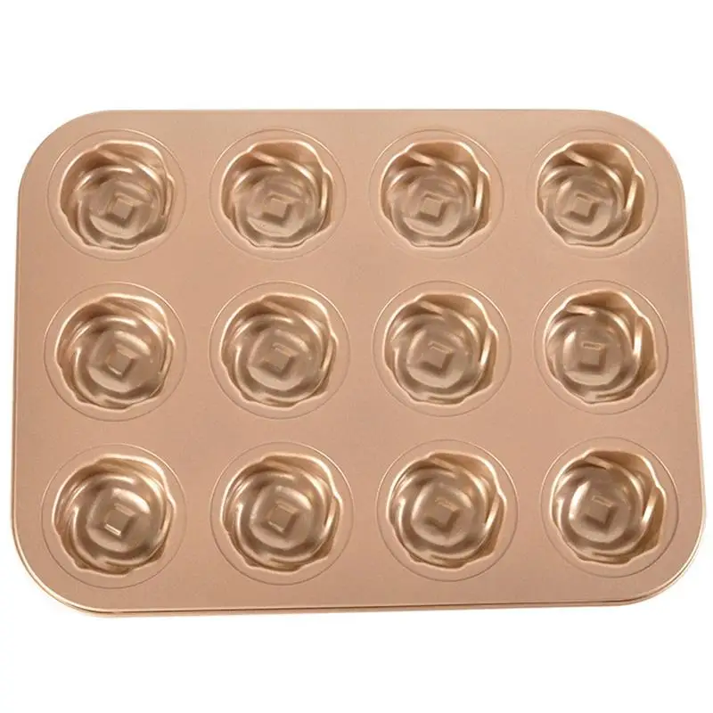 

1pcs Metal Donut Pan 12-Cavity DIY Rose Flower Design Doughnut Baking Pan Bagel Mold For Cocina Baking Bakware Tools