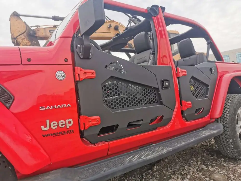 one set black steel half tube doors with side mirror 4 door for Jeep wrangler JL 2018 JL1172 | Автомобили и мотоциклы
