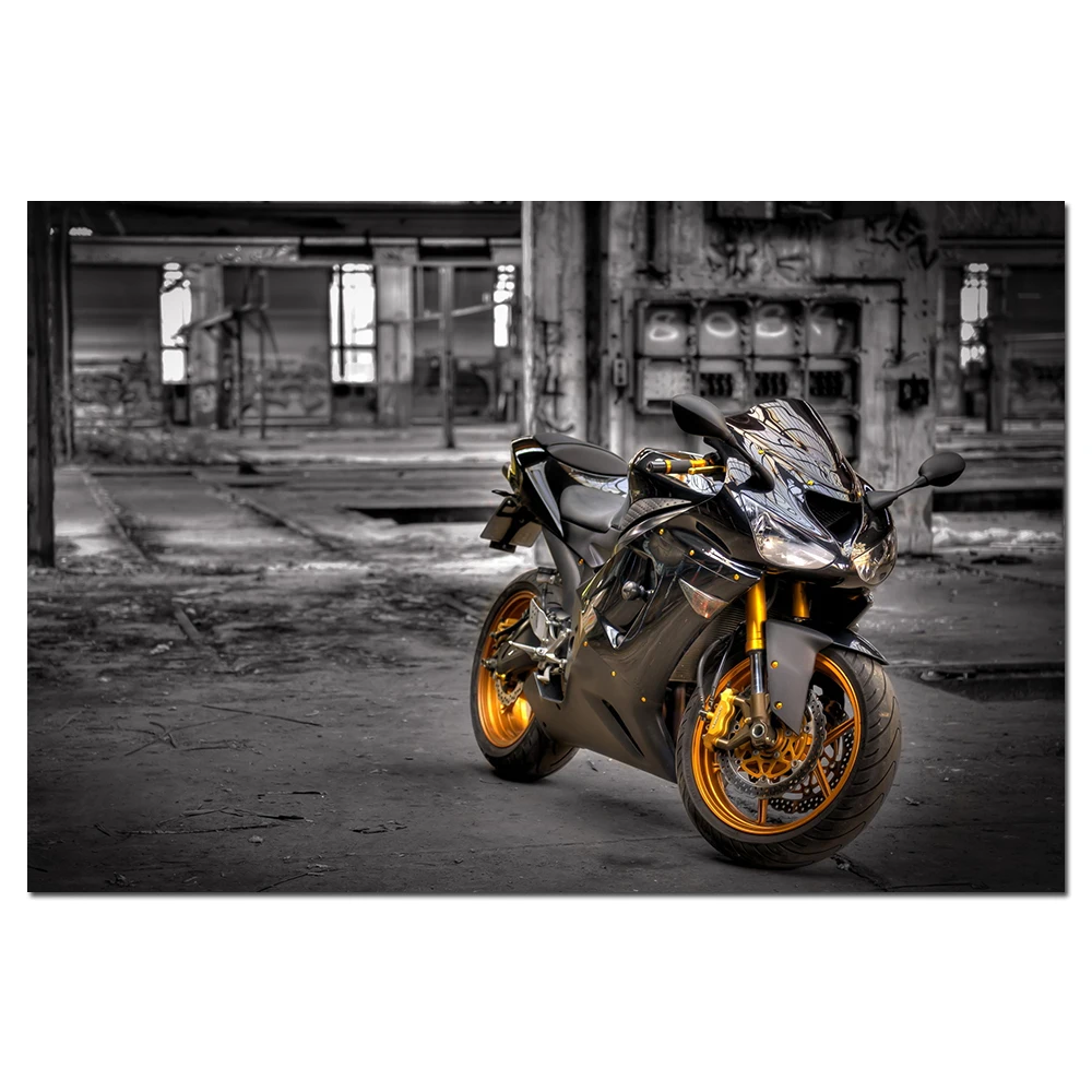 Декоративные картины на холсте Kawasaki Ninja ZX 6R мотоцикл плакаты и принты стены