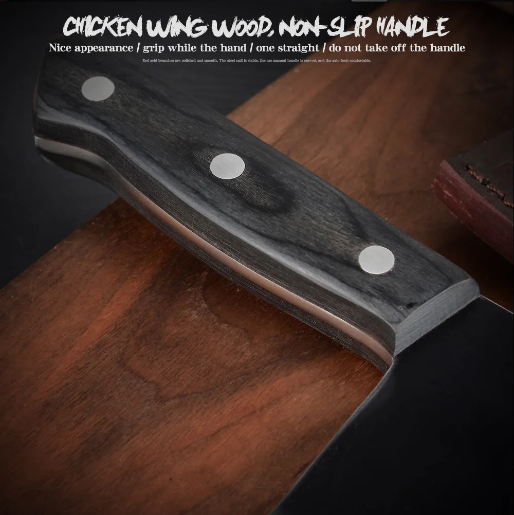 XYj Handmade Forged Chef Butcher Knife Sheath Chopping Sharpening Stone Kitchen Cooking Outdoor Survival Camping Hiking | Дом и сад
