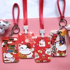 Чехол-накладка для кредитных карт, женский, с надписью Happy Fortune Cat, держатель для карт