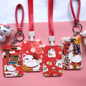 Чехол-накладка для кредитных карт, женский, с надписью Happy Fortune Cat, держатель для карт