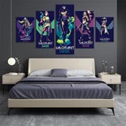 Настенная Картина на холсте для дома, декор для спальни, фон, 5 шт., валорант, игровые постеры, Omen шалфей, Viper Raze Cypher, картина маслом