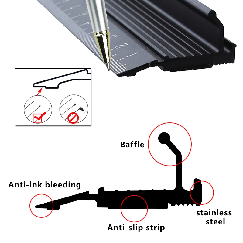 1 шт. алюминиевый сплав Защитная Линейка 30 см Нескользящая прямая лазерные весы