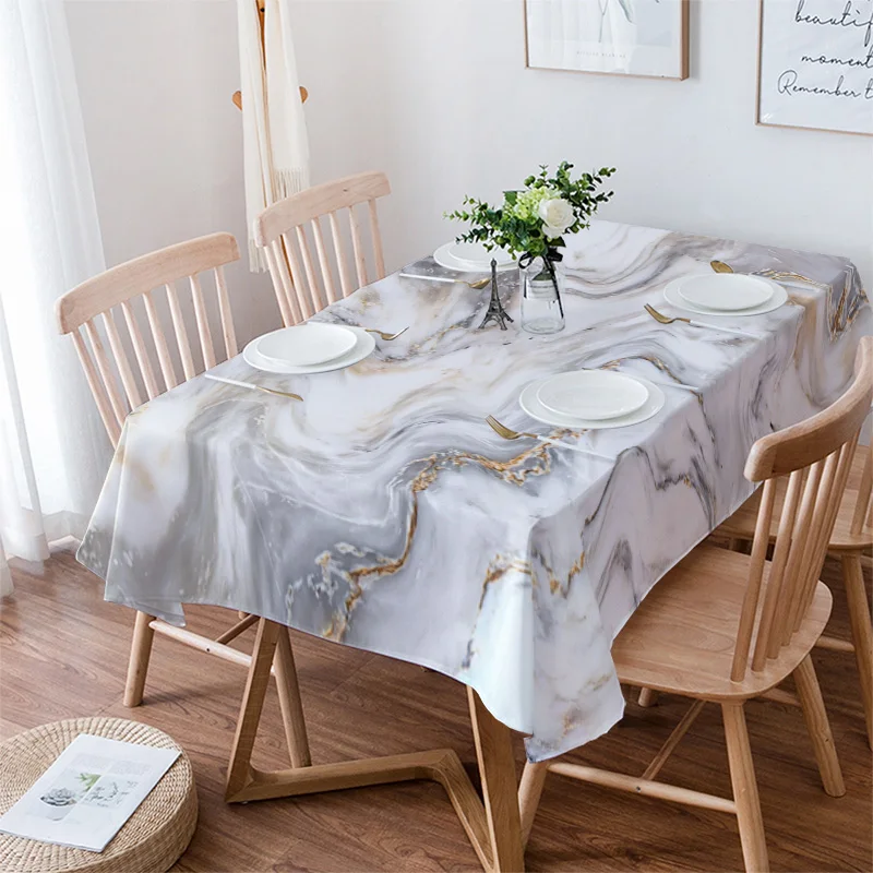 Abstract Marble Texture Tablecloths Waterproof Kitchen Items Coffee Table For living Room Home Decor Dining Table Nappe De Table