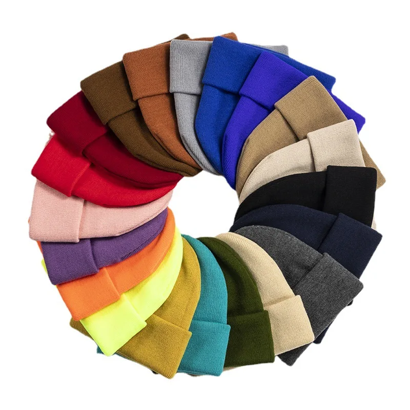 

Solid Color Knitting Winter Hats for Women Men Unisex Casual Hip Hop Skullies Beanies Women's Caps Outdoor Winter 2021 New