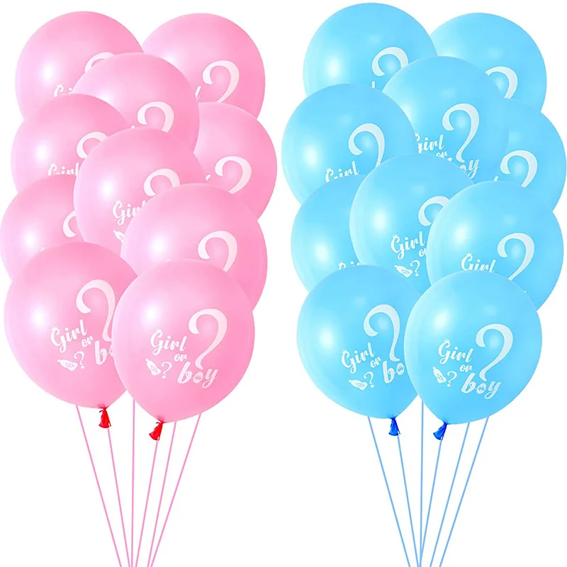 

30pcs Boy or girl Gender Reveal Party Balloons Supplies Baby Shower Decorations Latex Balloon 12 Inches Pink Blue