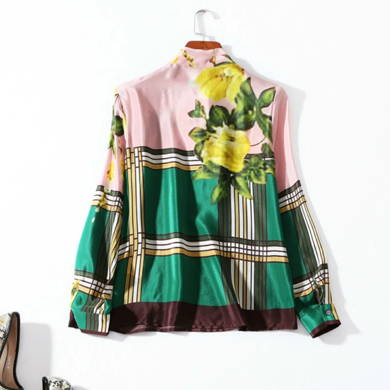 Harajuku Ladies Tops Spring Women Blouses Fashion Clothing Autumn Silk Shirts Blusas Mujer De Moda LWL1619