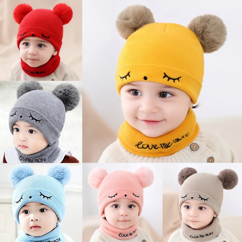

Pom Pom For Baby Neck Warmer Toddler Beanie Kids Head Warmer For Toddler 35EF