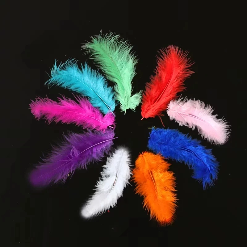 Аксессуары для воздушных шаров в виде натуральных перьев розовые черные красные