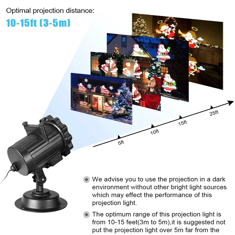 

Christmas Decoration LED Laser Projector Light Snowflake Elk Projection Lamp Stage Indoor Lighting Landscape Decoration