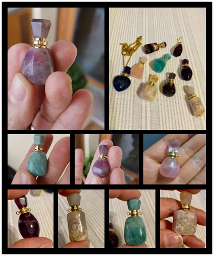 

Natural Stone Perfume Bottle Pendant Exquisite Section Irregular Semi-Precious For Jewelry Making Charms DIY Necklace Accessory