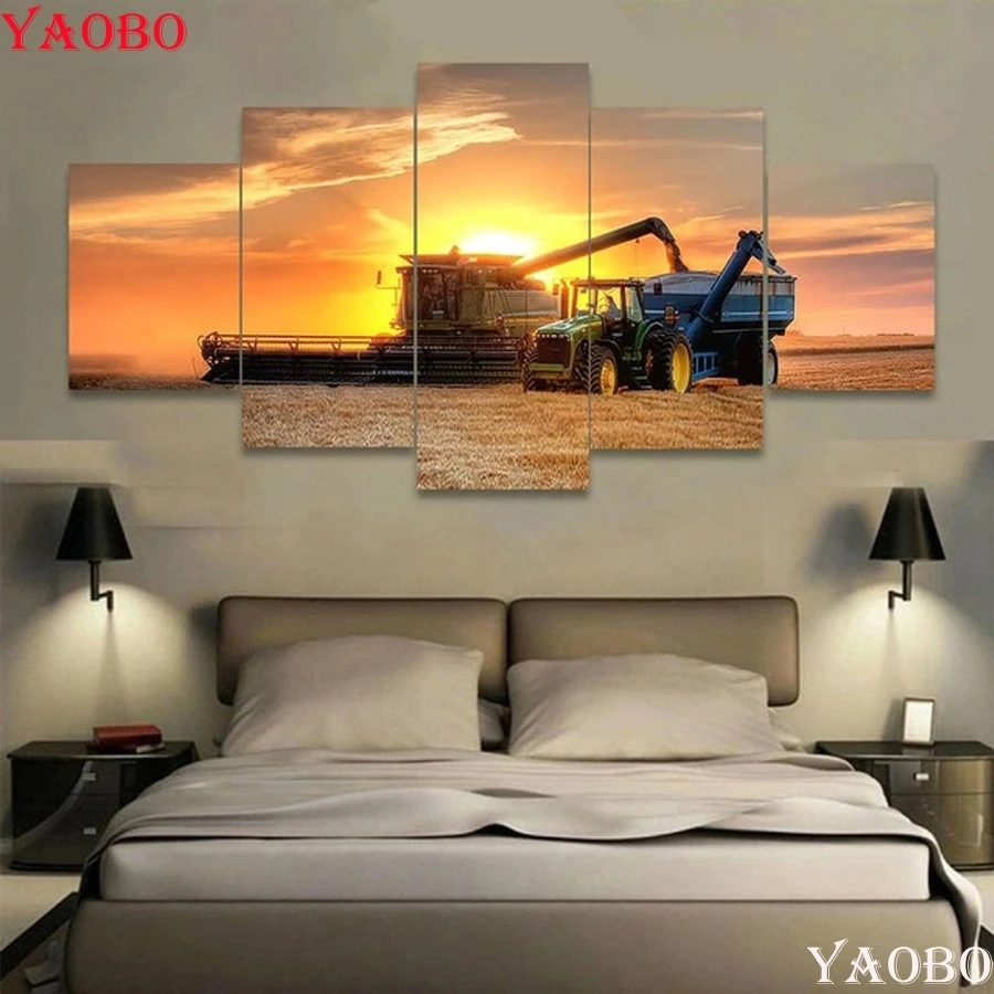 

5 шт. 5D DIY Алмазная вышивка сельскохозяйственный трактор рукоделие крестиком набор полностью квадратная Алмазная мозаика Алмазная картина ...