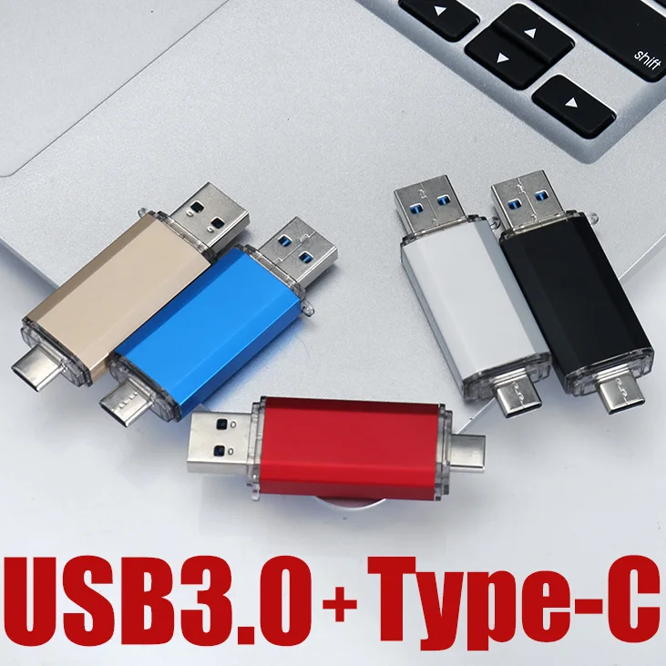 

USB Flash Drive 32GB 64GB 128GB OTG Metal USB 3.0 Pen Drive Key 64GB Type C3.0 High Speed pendrive Mini Flash Drive Memory Stick