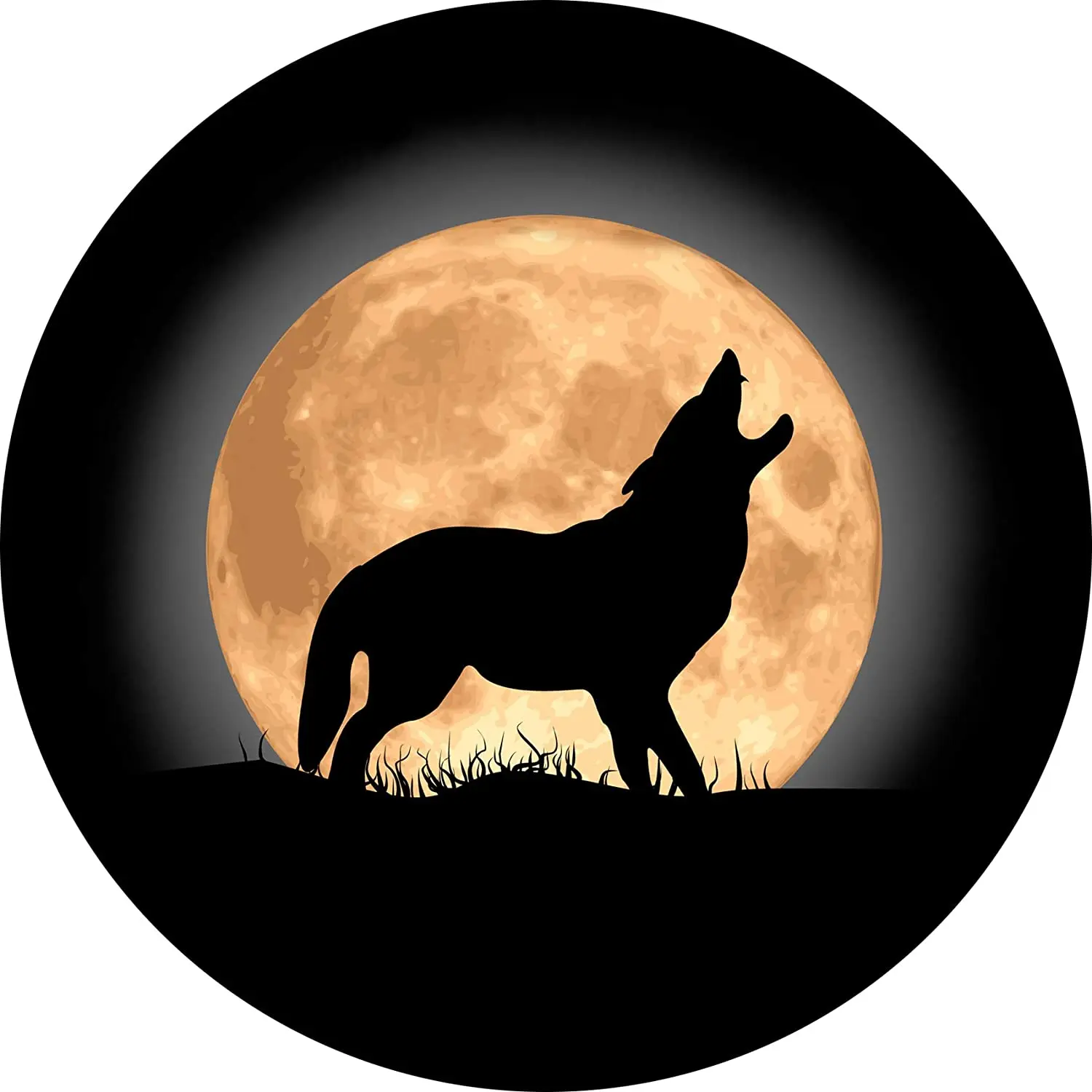 

Tire Cover Central Wolf and Moon Spare Tire Cover, 255/70R18