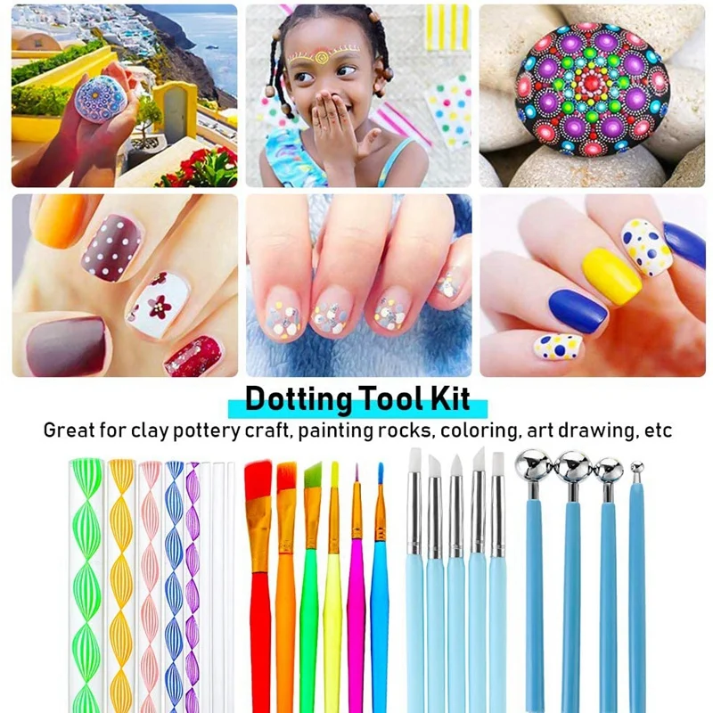 

Mandala Dotting Tools for Painting Mandalas DIY Dotting Tools Clay Painting Tools Set for Clay Pottery Craft Art Drawing