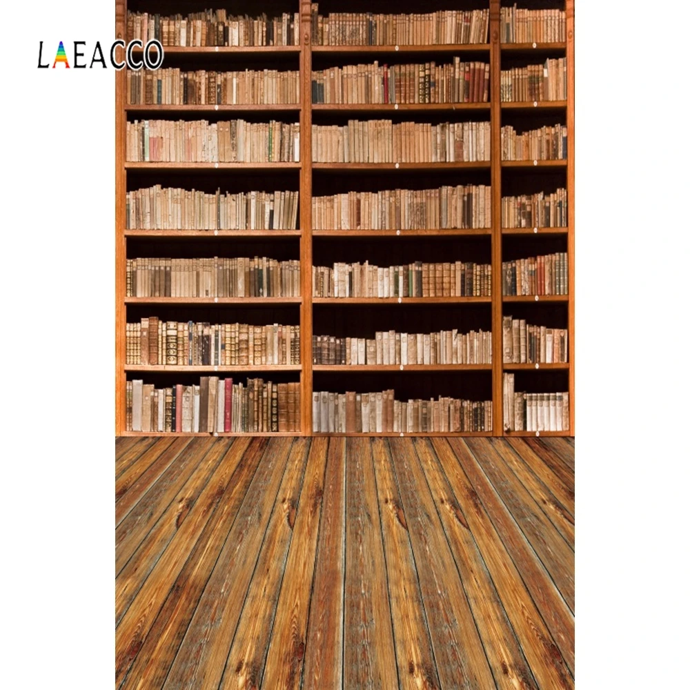 Laeacco детская библиотека деревянный пол старая книжная полка книга фотографии фоны индивидуальные фотографические фоны для фотостудии