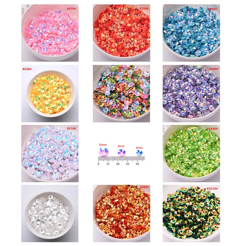 6/8/10mm NEW DIY Oval Round loose sequins Paillettes Sewing Cup Sequin Confetti Clothing cap handbag Party art Garment | Дом и сад