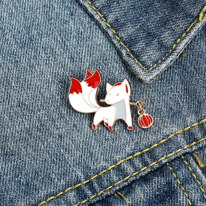 

Girls sweater pin cardigan accessories simple cartoon fox Japanese cute pin badge brooch backpack lapel Neckline jewelry gifts