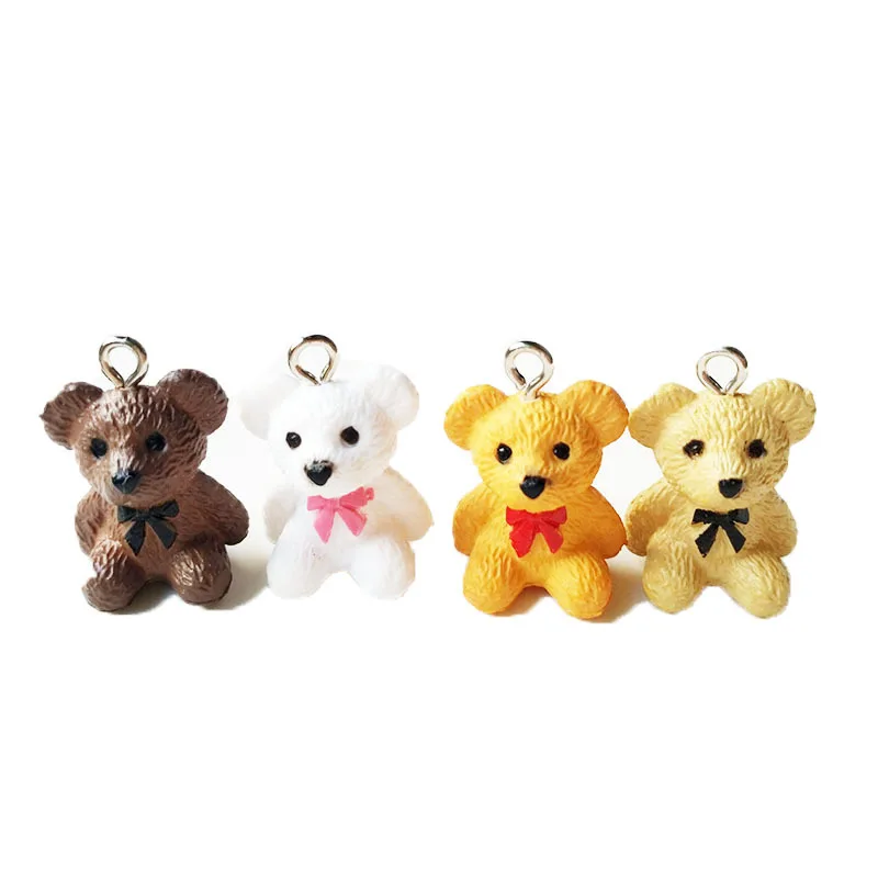 10pcs Lovely 3D Bear Resin Charms Pendant Findings Diy for Jewelry Making Small Bear Keychain Necklace Crafts Handmade Accessory image 6