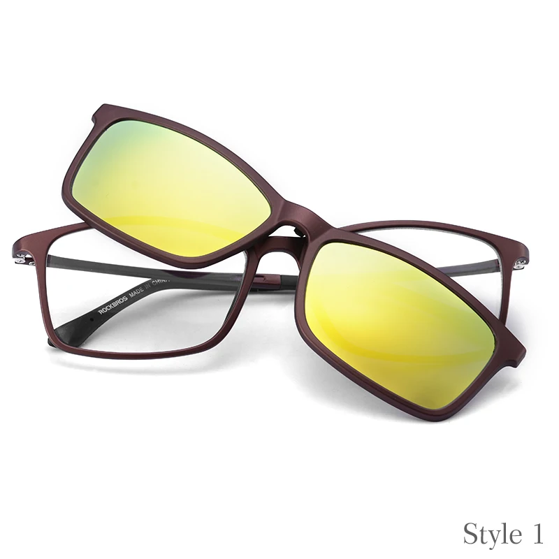 ROCKBROS Cycling Customized Myopia Sunglasses UV400 Nearsighted Glasses Double Lens Polarized Lens Driving Bike Bicycle Eyewear - Цвет: Style 1