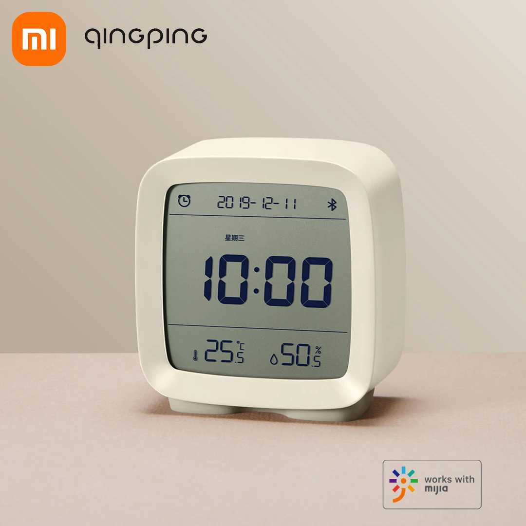  Bluetooth-будильник Xiaomi qingping Cleargrass, умный контроль температуры и влажности, ЖК-экран, регулируемый ночник 