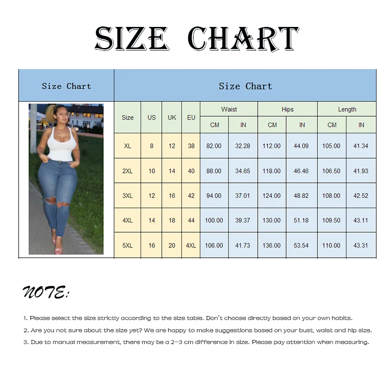 

Plus Size Ripped Jeans Womens Blue Denim High Waist Pants Undefined High Quality Jeans Spring Ripped High Stretch Denim Trousers