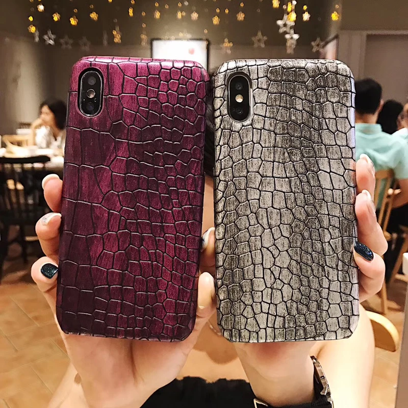 Для iPhone 11 Pro Max Xr модный крутой чехол накладка из крокодиловой змеиной кожи для Xs X 6