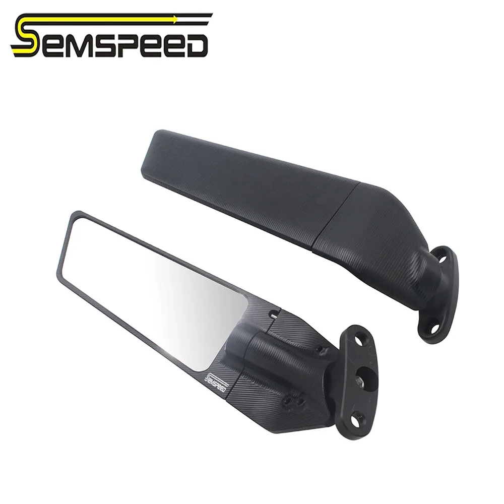 

Newest Modified Motorcycle 2PCS Rear-view Mirrors Wind Wing Adjustable Rotating Side Mirrors For KAWASAKI ZX-6R ZX-636 2020 2021