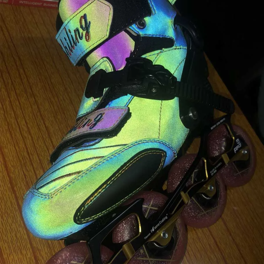 2020 Светоотражающие углеродного волокна Инлайн ролики для слалома Ребенок